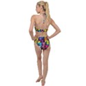 Cats Rainbow Pattern Colorful Feline Pets Plunging Cut Out Swimsuit View2