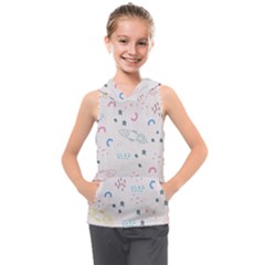 Spaceship Pattern Star Kids  Sleeveless Hoodie by danenraven