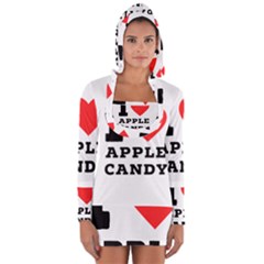 I Love Apple Candy Long Sleeve Hooded T-shirt by ilovewhateva