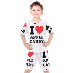 I Love Apple Candy Kids  Tee And Shorts Set by ilovewhateva