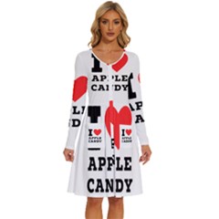 I Love Apple Candy Long Sleeve Dress With Pocket by ilovewhateva