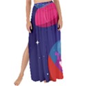 Cartoon-funny-aliens-with-ufo-duck-starry-sky-set Maxi Chiffon Tie-Up Sarong View1