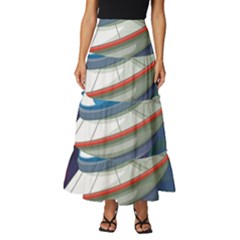 Ufo-alien-spaceship-galaxy Tiered Ruffle Maxi Skirt by Salman4z