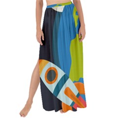 Spaceship-design Maxi Chiffon Tie-up Sarong by Salman4z