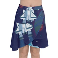 Spaceship-milkyway-galaxy Chiffon Wrap Front Skirt by Salman4z