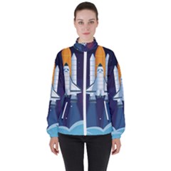 Spaceship-milkyway-galaxy Women s High Neck Windbreaker by Salman4z