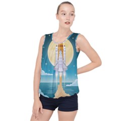 Space-exploration-illustration Bubble Hem Chiffon Tank Top by Salman4z