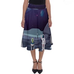 Alien-astronaut-scene Perfect Length Midi Skirt by Salman4z