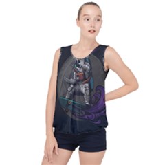 Illustration-astronaut-cosmonaut-paying-skateboard-sport-space-with-astronaut-suit Bubble Hem Chiffon Tank Top by Salman4z