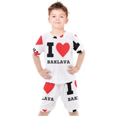 I Love Baklava Kids  Tee And Shorts Set by ilovewhateva