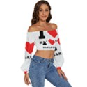 I love baklava Long Sleeve Crinkled Weave Crop Top View3