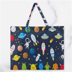 Big-set-cute-astronauts-space-planets-stars-aliens-rockets-ufo-constellations-satellite-moon-rover-v Zipper Large Tote Bag by Salman4z