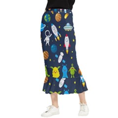 Big-set-cute-astronauts-space-planets-stars-aliens-rockets-ufo-constellations-satellite-moon-rover-v Maxi Fishtail Chiffon Skirt by Salman4z