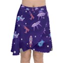 Space-seamless-pattern Chiffon Wrap Front Skirt View1