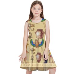 Egypt-horizontal-illustration Kids  Skater Dress by Salman4z