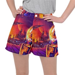 Far-future-human-colonization Women s Ripstop Shorts by Salman4z