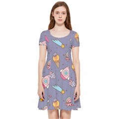 Outer-space-seamless-background Inside Out Cap Sleeve Dress by Salman4z