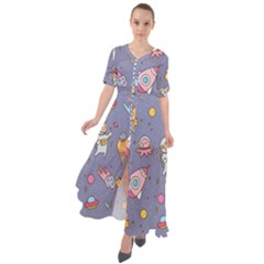 Outer-space-seamless-background Waist Tie Boho Maxi Dress by Salman4z