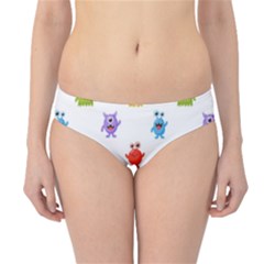 Seamless-pattern-cute-funny-monster-cartoon-isolated-white-background Hipster Bikini Bottoms by Salman4z