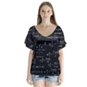 Mathematical-seamless-pattern-with-geometric-shapes-formulas V-Neck Flutter Sleeve Top View1