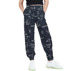 Mathematical-seamless-pattern-with-geometric-shapes-formulas Kids  Elastic Waist Pants by Salman4z