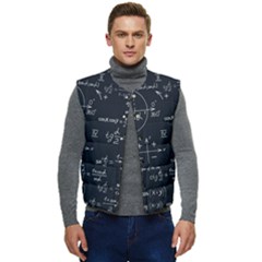 Mathematical-seamless-pattern-with-geometric-shapes-formulas Men s Short Button Up Puffer Vest	 by Salman4z