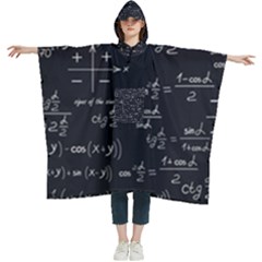 Mathematical-seamless-pattern-with-geometric-shapes-formulas Women s Hooded Rain Ponchos by Salman4z