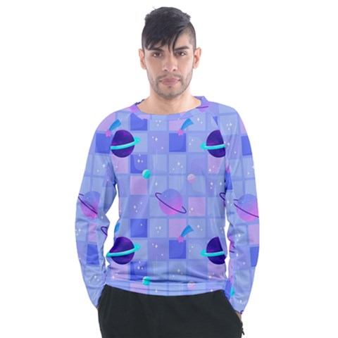 Seamless-pattern-pastel-galaxy-future Men s Long Sleeve Raglan Tee by Salman4z