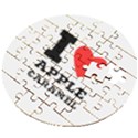 I love Apple caramel Wooden Puzzle Round View2