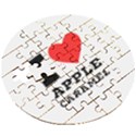 I love Apple caramel Wooden Puzzle Round View3