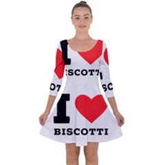 I Love Biscotti Quarter Sleeve Skater Dress by ilovewhateva