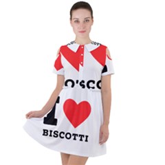 I Love Biscotti Short Sleeve Shoulder Cut Out Dress 