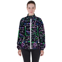 Math-linear-mathematics-education-circle-background Women s High Neck Windbreaker by Salman4z