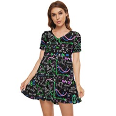 Math-linear-mathematics-education-circle-background Tiered Short Sleeve Babydoll Dress by Salman4z