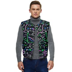 Math-linear-mathematics-education-circle-background Men s Short Button Up Puffer Vest	 by Salman4z