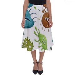 Dangerous-streptococcus-lactobacillus-staphylococcus-others-microbes-cartoon-style-vector-seamless Perfect Length Midi Skirt by Salman4z