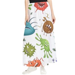 Dangerous-streptococcus-lactobacillus-staphylococcus-others-microbes-cartoon-style-vector-seamless Maxi Chiffon Skirt by Salman4z