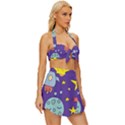 Card-with-lovely-planets Vintage Style Bikini Top and Skirt Set  View3