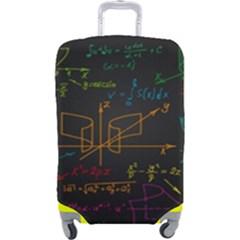 Mathematical-colorful-formulas-drawn-by-hand-black-chalkboard Luggage Cover (large) by Salman4z