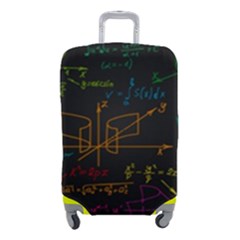 Mathematical-colorful-formulas-drawn-by-hand-black-chalkboard Luggage Cover (small) by Salman4z