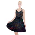 Mathematical-colorful-formulas-drawn-by-hand-black-chalkboard Halter Party Swing Dress  View1