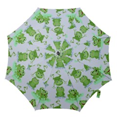 Cute-green-frogs-seamless-pattern Hook Handle Umbrellas (medium) by Salman4z