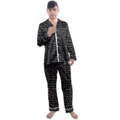 Math-equations-formulas-pattern Men s Long Sleeve Satin Pajamas Set by Salman4z