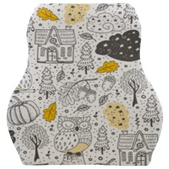 Doodle-seamless-pattern-with-autumn-elements Car Seat Velour Cushion  by Salman4z