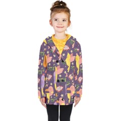 Exotic-seamless-pattern-with-parrots-fruits Kids  Double Breasted Button Coat by Salman4z