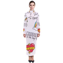 Abstract-fashion-background-suitable-fabric-printing Turtleneck Maxi Dress by Salman4z