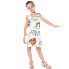 Abstract-fashion-background-suitable-fabric-printing Kids  Sleeveless Dress by Salman4z