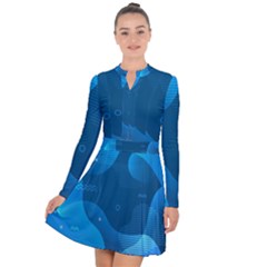 Abstract-classic-blue-background Long Sleeve Panel Dress by Salman4z