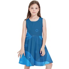 Abstract-classic-blue-background Kids  Skater Dress by Salman4z