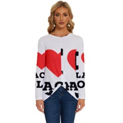 I Love Black Gold Long Sleeve Crew Neck Pullover Top by ilovewhateva